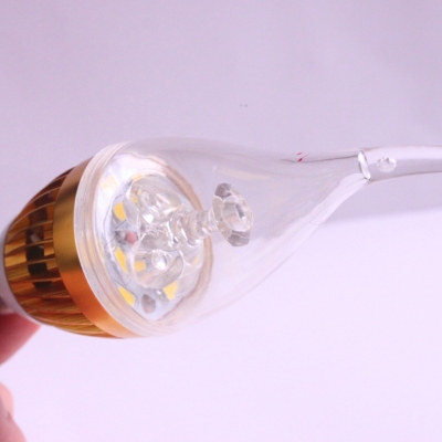 10Pcs  Cool White LED Candle Bulb 5W Silver E27   180°