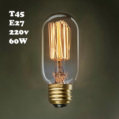 Yellow Edison Bulb T45 220V  E27 60W