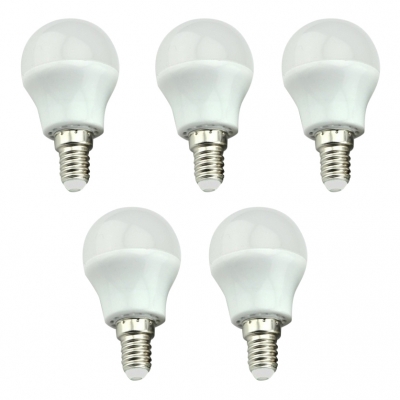 5 Pcs LED Globe Bulbs E14 3W Cool White Light
