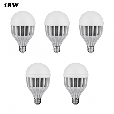 

5Pcs Cool White Light Ball Bulb 220V LED E27 18W, HL387986