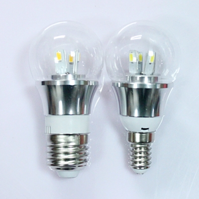 85-265V E14 3W Mini LED Ball Bulb  in Silver Fiinish