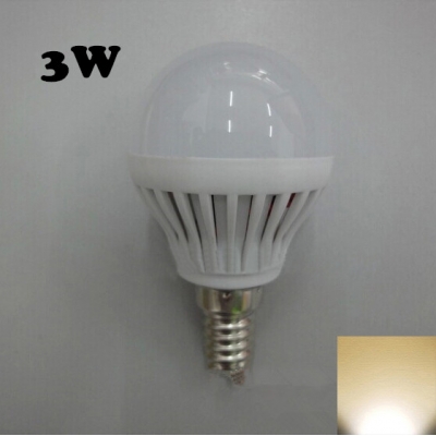 180° SMD2835 PC 220V Warm White  E14 3W LED Globe Bulb