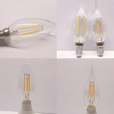 220V LED Edison Bulb E14 2W Candle Yellow Light