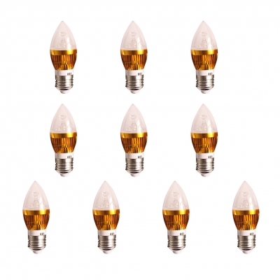 10Pcs LED Candle Bulb E27 5W Goden 180 Cool White