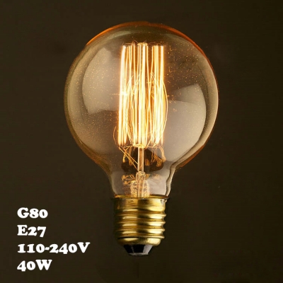 40W 220V 80*120mm G80 E27 Edison Bulb