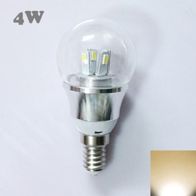 4W 85-265V E14 Mini LED Ball Bulb  in Silver Fiinish