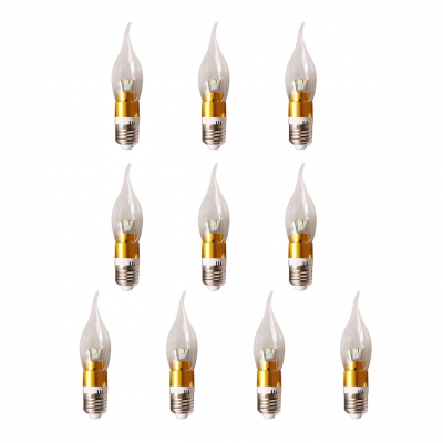 10Pcs 240lm E27 Candle Bulb 3W Golden 360° Warm White