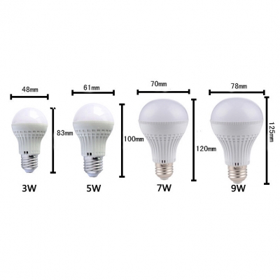 7W 220V E27 180° Warm White Lighted LED Globe Bulb