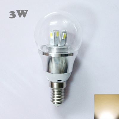 85-265V E14 3W Mini LED Ball Bulb  in Silver Fiinish
