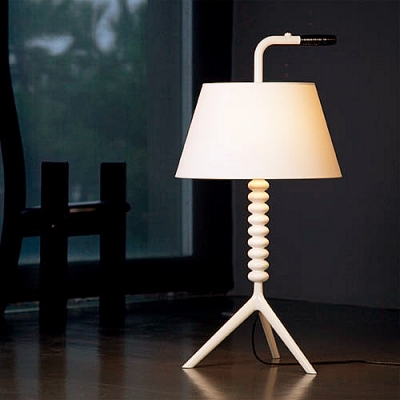 Black/White Classic Design Table Lamp with Fabric Shade