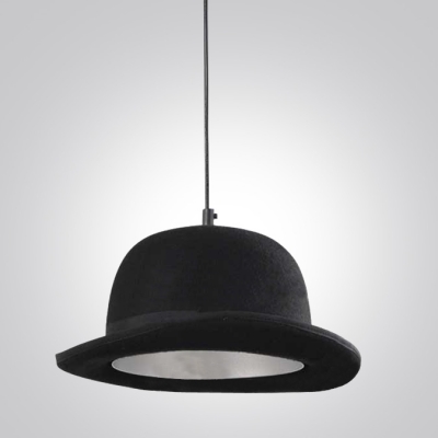 Elegantly Gentleman Black Hat Designer Pendant Light in 11.8”Wide