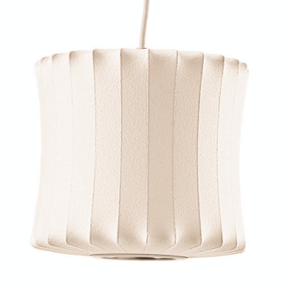 Lantern Silk Pendant Lamp in White by Designer