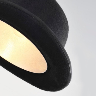 Elegantly Gentleman Black Hat Designer Pendant Light in 11.8”Wide