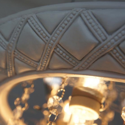 Traditional Round Shape Crystal Flush Mount Light or Pendant