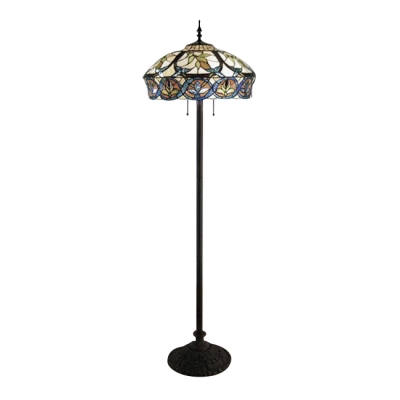 Fancy Pattern 20 Inch Wide Floor Lamp in Tiffany Stained Glass Style