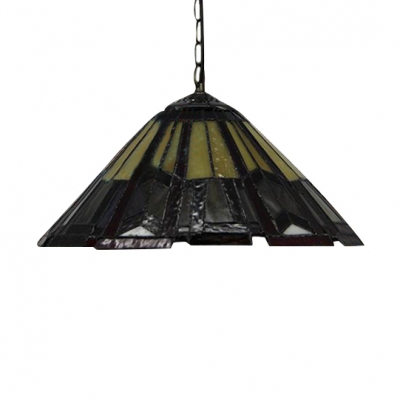 Downward Umbrella Shade 12 Inch Hanging Pendant Lighting in Tiffany Stained Glass Style