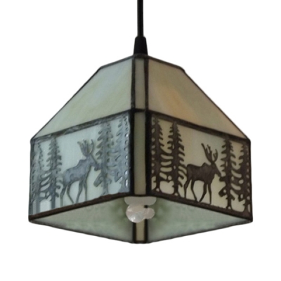 Rustic Style 6/12/18 Inch Hanging Pendant Lighting in Tiffany Stained Glass Style