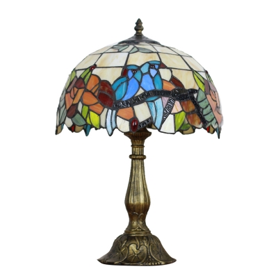 Country Style 12 Inch Wide Tiffany Living Room Table Lamp with Brilliant Jewels