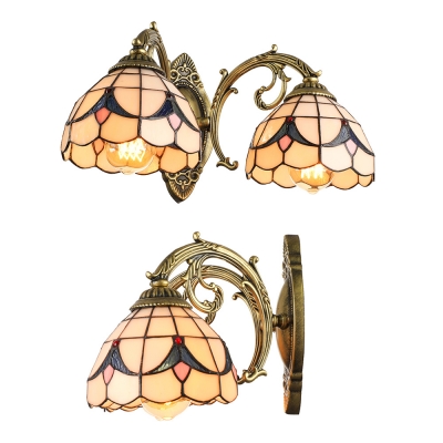 16 Inch Up or Down light Bathroom Sconce in Tiffany Stained Glass Style