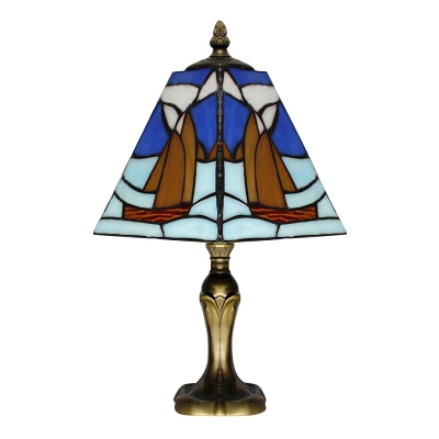 Beside Lamp Blue Stained Glass Tiffany One-light Desk Lamp