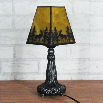 8 Inch Lodge Style Stained Glass Tiffany Single-light Desk Lamp for Bedroom