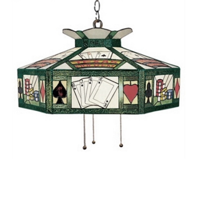 Pool Table Used Pendant Lighting Stained Glass One-light in Tiffany Style