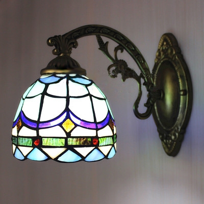 6 Inches Wide Tiffany Style Wall Lamp Fitted For Bedroom