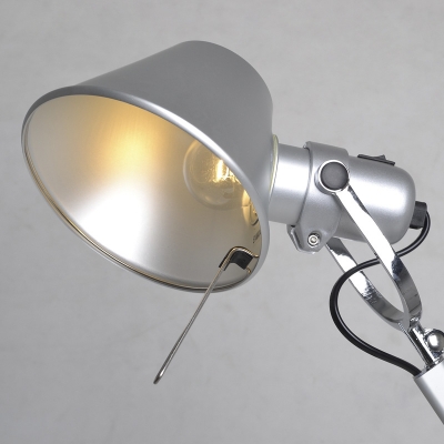 Silver Color Office LED Desk Lamp Polished Aluminum Lights