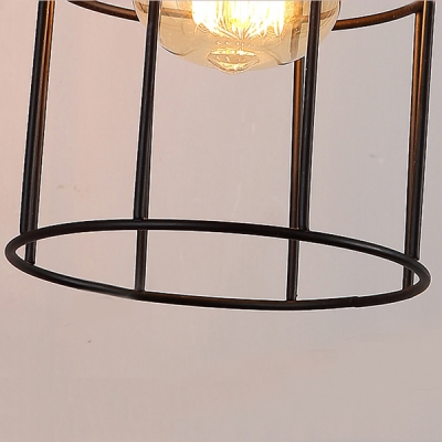 Brushed Iron Single Light Wire Cage Small LED Wall Lamp