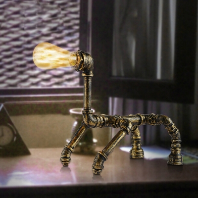 Industrial Dog Shape 12'' Height  Accent LED Table Lamp in Antique Brass Finish