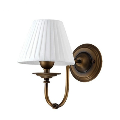 

Aged Bronze 1 Light LED Wall Lamp with Fabric Shade, HL410663