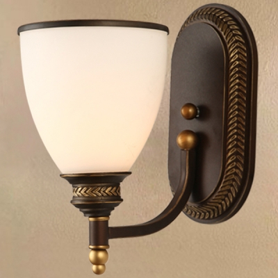 

Antique Bronze 12'' H Bowl Shade Hallway LED Wall Light, HL409753