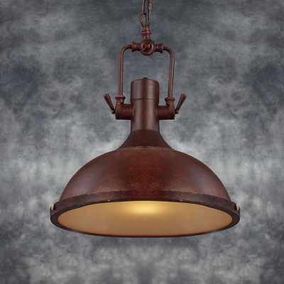 Bowl Shaped One Light LED Pendant in Antique Copper Finish