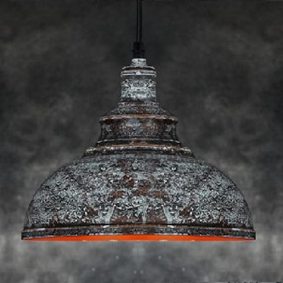 12/16  Inches Wide Rust LOFT Dome LED Pendant Light