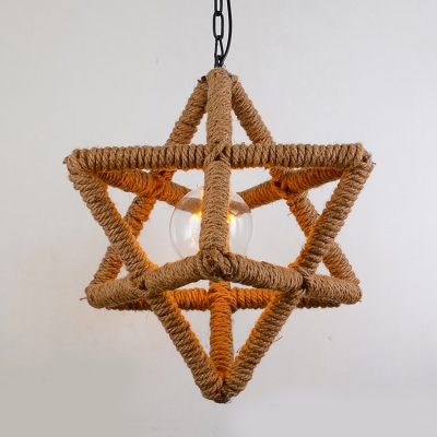 

Natural Rope Star Shape Single Light Hallway LED Mini Pendant, HL409661