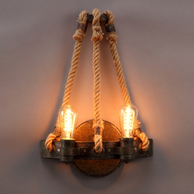 Shipyard Bronze 2 Light Double Rope LED Wall Sconce