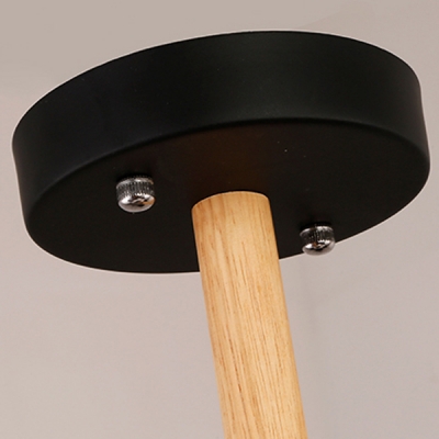 Matte Black Spun Wood 3 Light Small LED Chandelier