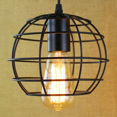 7 Inches Wide Vintage Satin Black 1 Light Small LED Pendant
