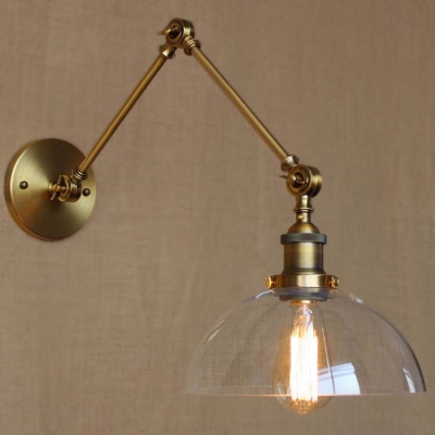 10 Inches Wide Polished Brass 1 Light Indoor LED Wall Lamp