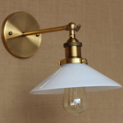 White 1 Light LED Wall Sconce in Brass Finish