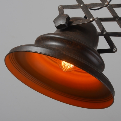 1 Light Bowl Lamp Scissor Accordion Industrial LED Pendant 