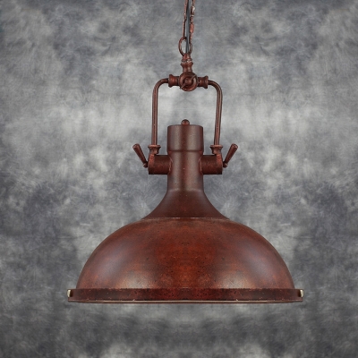 Bowl Shaped One Light LED Pendant in Antique Copper Finish