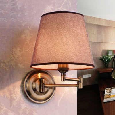 Polished Bronze 1 Light Modern Style Swing Arm LED Wall Lamp
