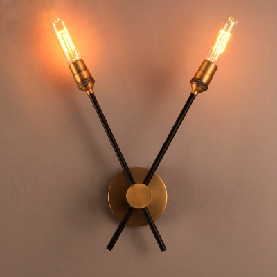 Antique Brass 2 Light LED Wall Lamp with Rotating Arms