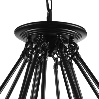 2 Tier 32-Inch Wide Industrial Style 14 Light Rope LED Chandelier