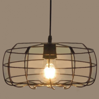 

Old Steel Birdcage 1 Light Industrial Small LED Pendant, HL410064