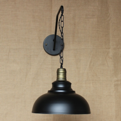 7 Inches Wide Dome Shade LED Hanging Barn Light in Pewter Finish