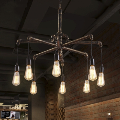 8 Light Pipe Ceiling Steel LED Pendant Indoor Lighting