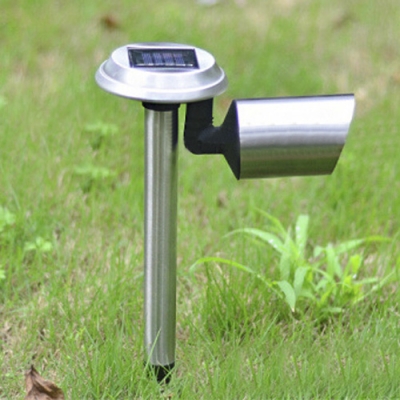 2 Pack 8'' Wide Stainless Steel Solar Powered LED Patio Landscape Lighting