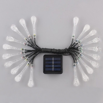 Beautiful 20 Pieces Cool White Water Drop Party Holiday Decorative Solar String Light